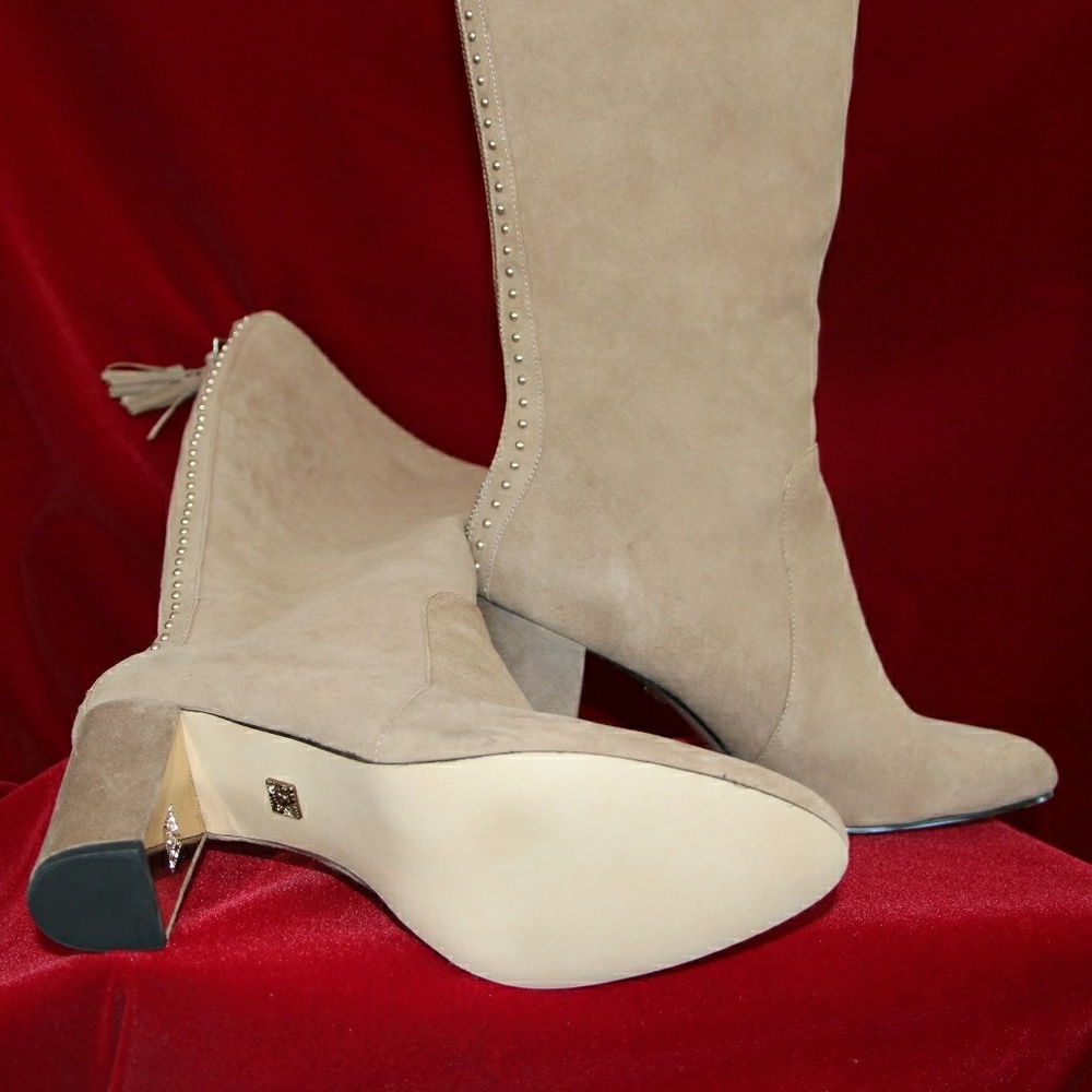 Suede studded boots